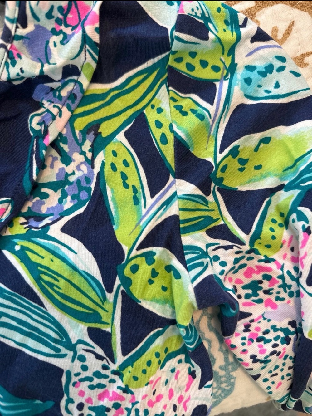 Lilly Pulitzer Navy Jessalyn Dress with Pink & Green Floral Print - Picture 5 of 6